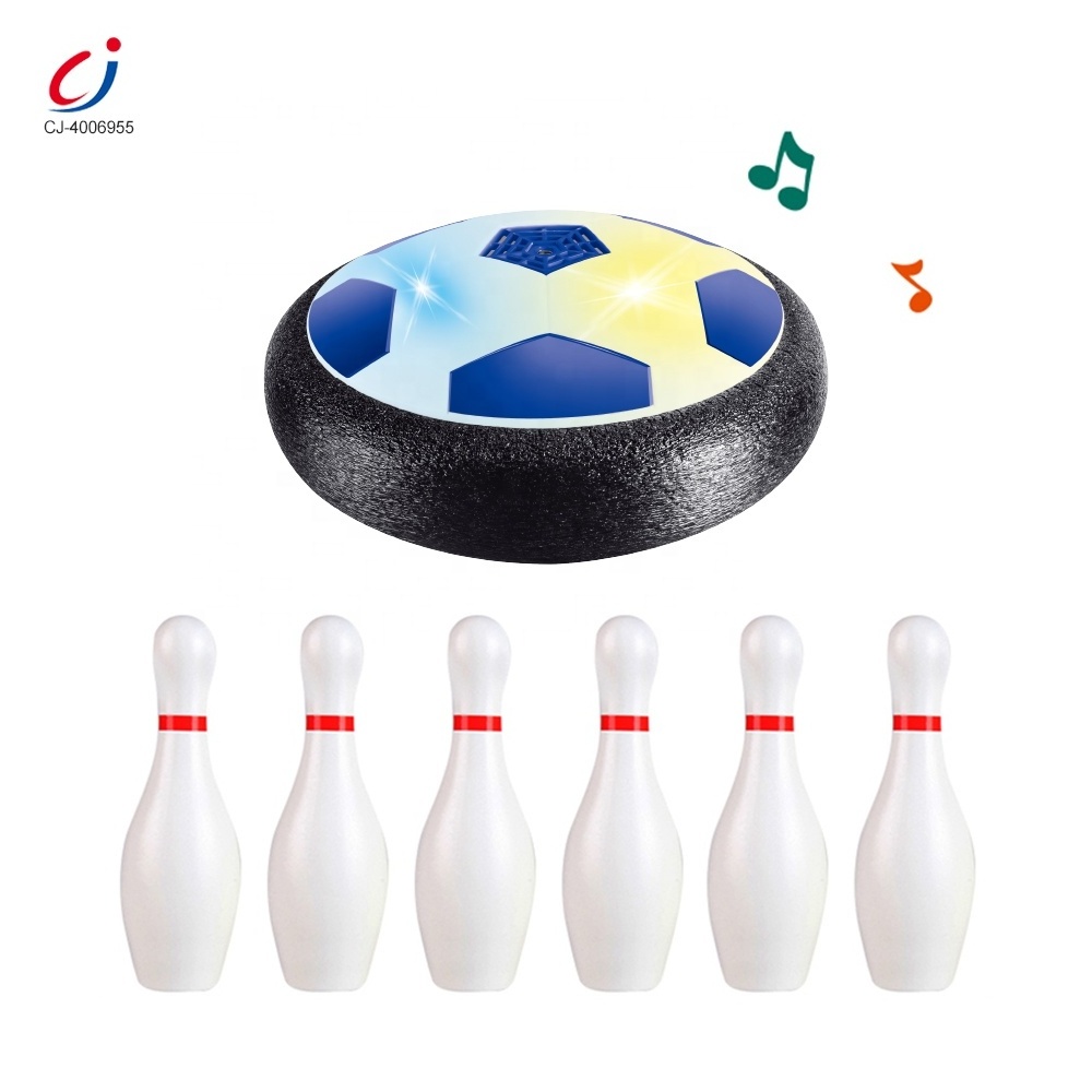 Chengji kids indoor outdoor sport game led hover soccer air power suspension football toy with bowling ball