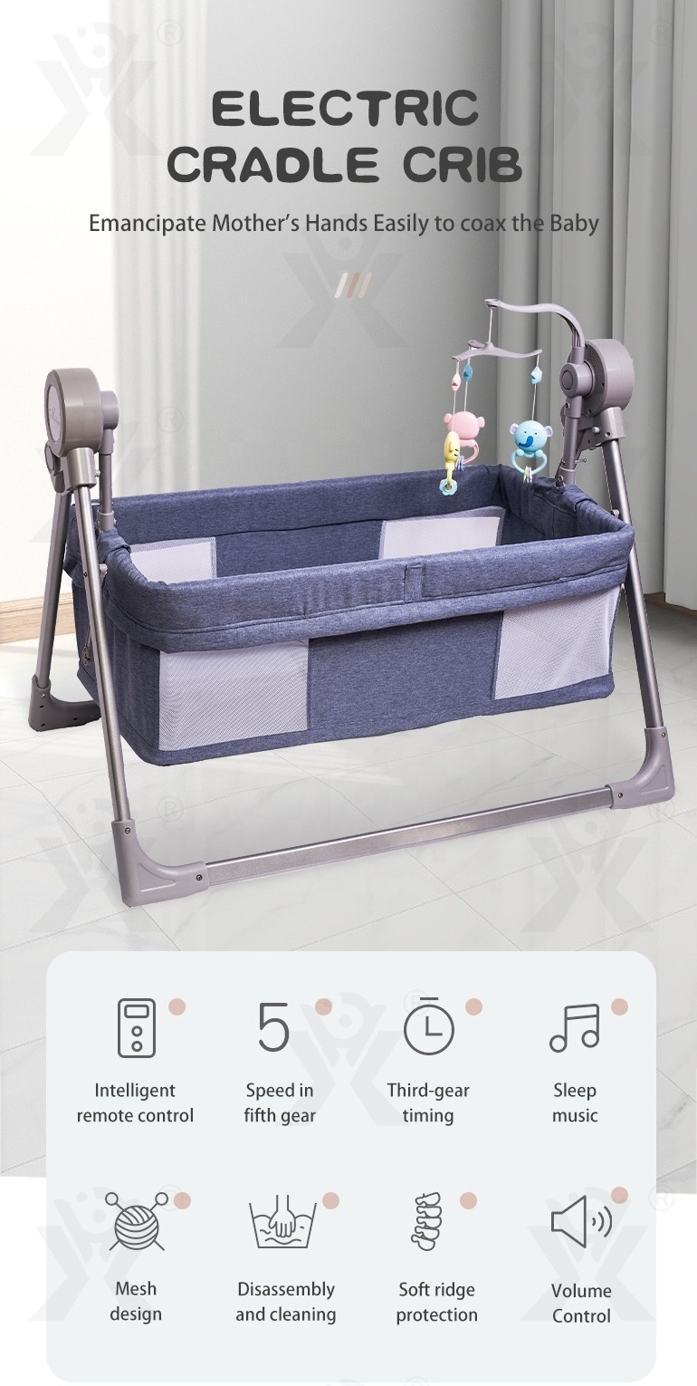 Chengji Newest Musical Electric Baby Bassinet, Swing Cradle Baby With Music And Light