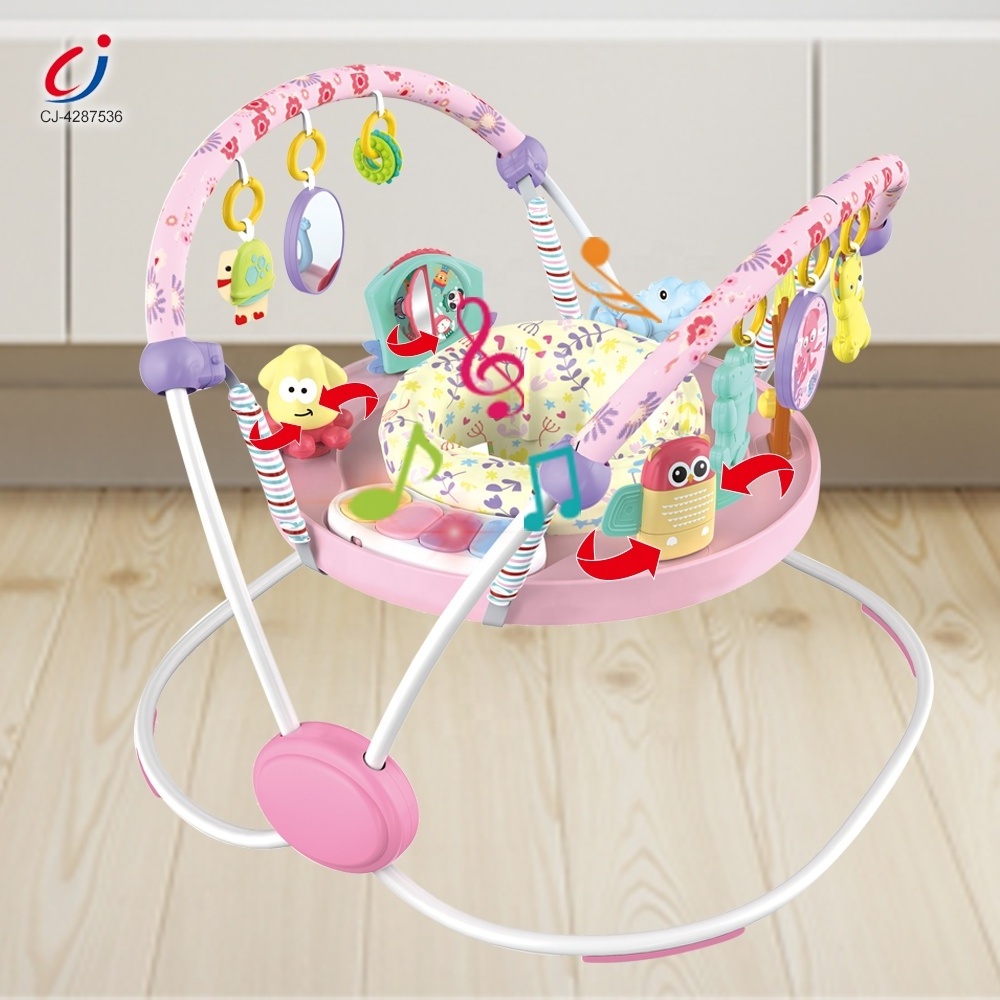 Chengji baby jumping chair fitness play set infant activity center multifunctional pink butterfly baby jumper bouncer and walker