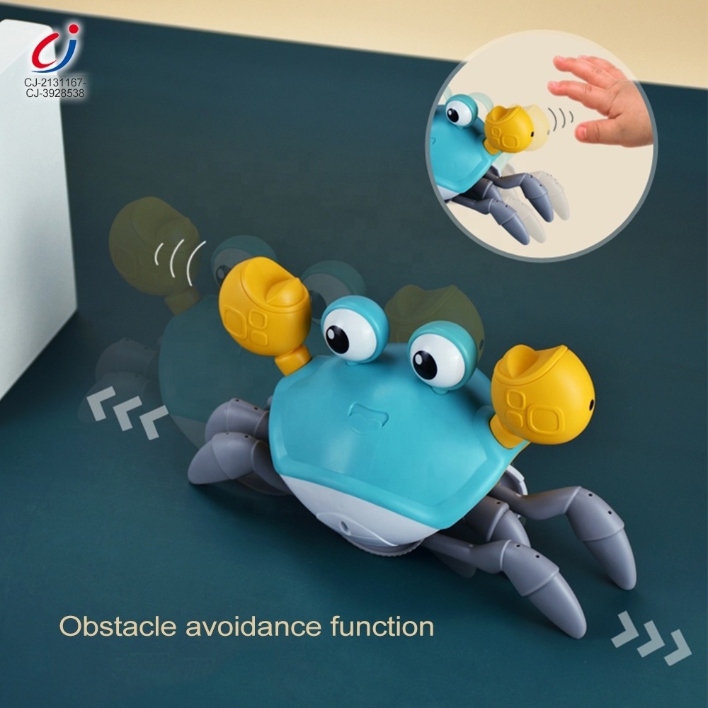 Hot selling interactive baby catch runaway infant crawling automatically avoid cute electric walking induction crab toy