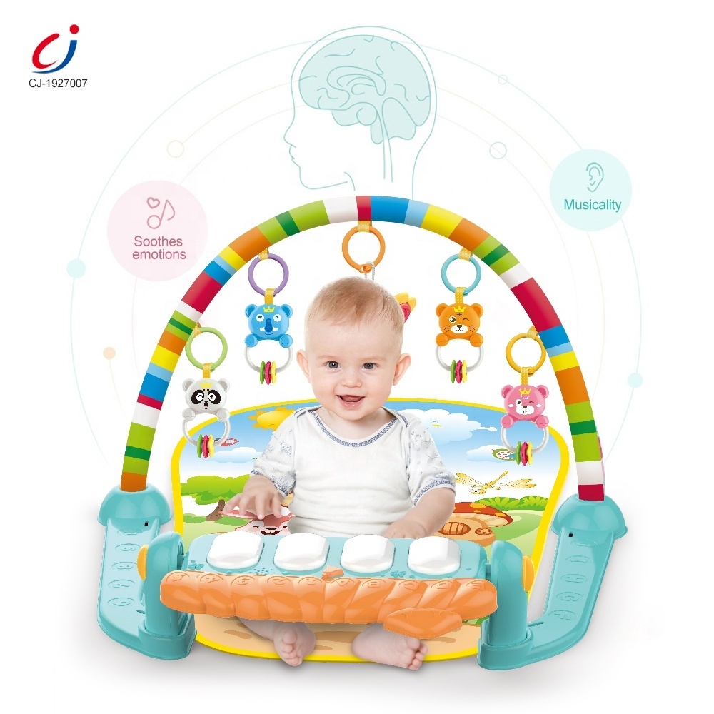 Chengji infant activity safety foot pedal removable rattle gym piano fitness rack baby with light and music