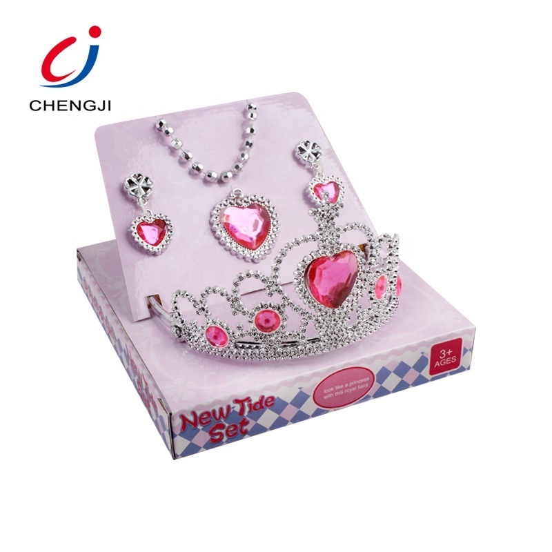 Fashion play pretend plastic princess tiara crown jewelry toy