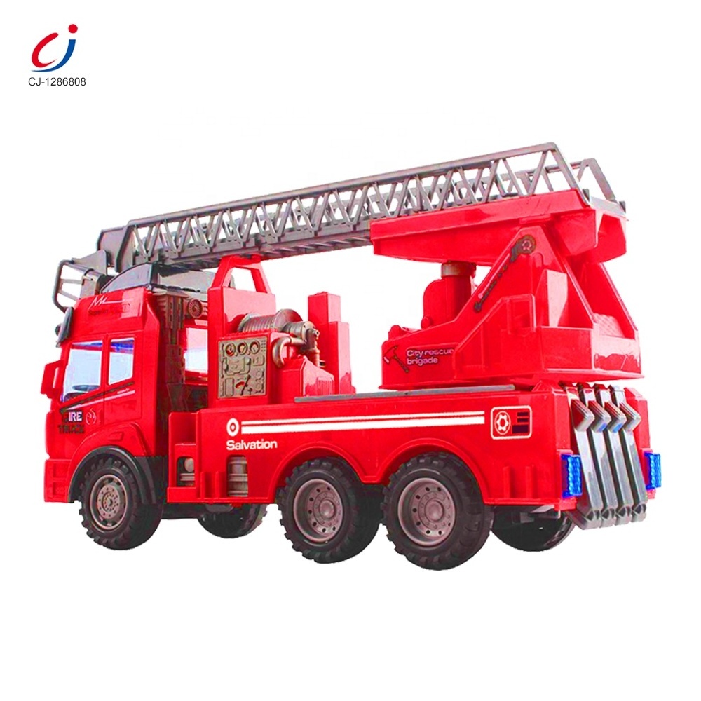 Chengji high quality 4 channel electric remote control fire rescue truck toy fire engine truck rc for kids