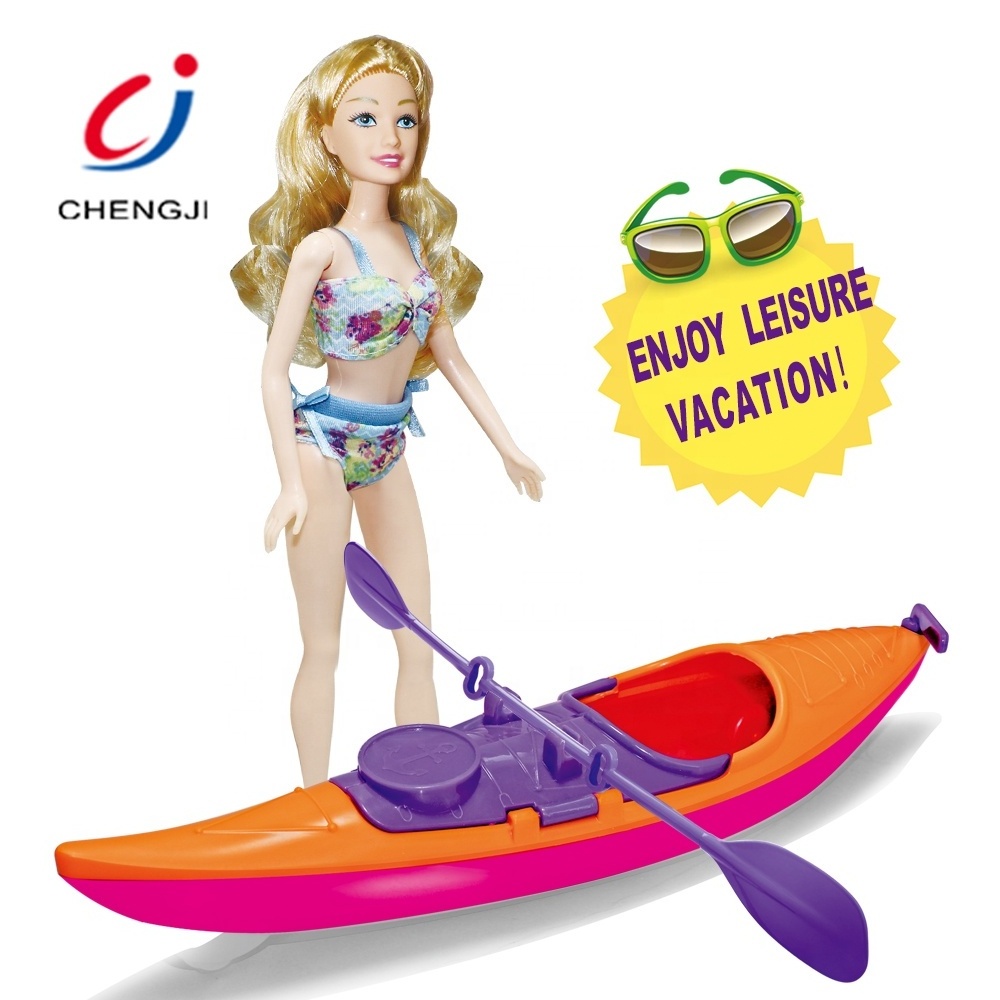 Fashion lovely plastic 11.5 inch beauty sea rowing doll toys for girls, munecas de juguete