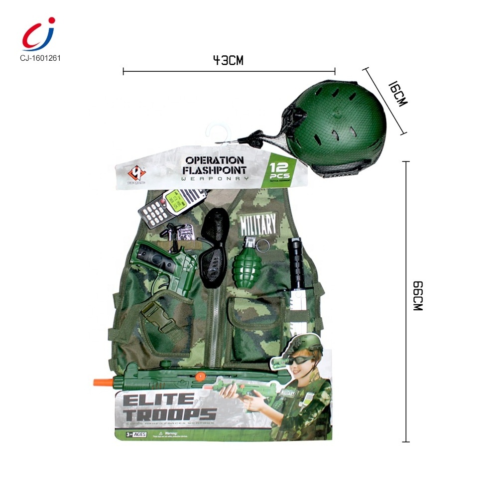 Popular Toy Kids Activity Gun Military, Toys For Child Plastic Army Toy Soldier Vest Play set