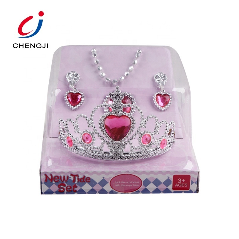 Fashion play pretend plastic princess tiara crown jewelry toy