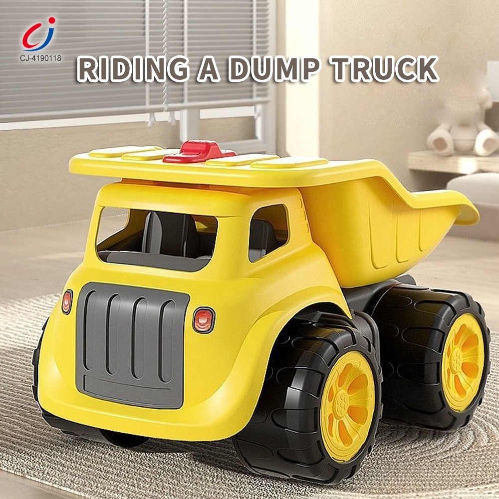 Chengji new arrival boys sliding dumper toy cartoon tipper engineering vehicle toys plastic ride on kids dump truck for kid