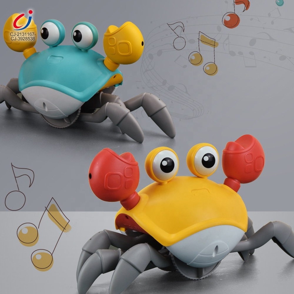 Hot selling interactive baby catch runaway infant crawling automatically avoid cute electric walking induction crab toy