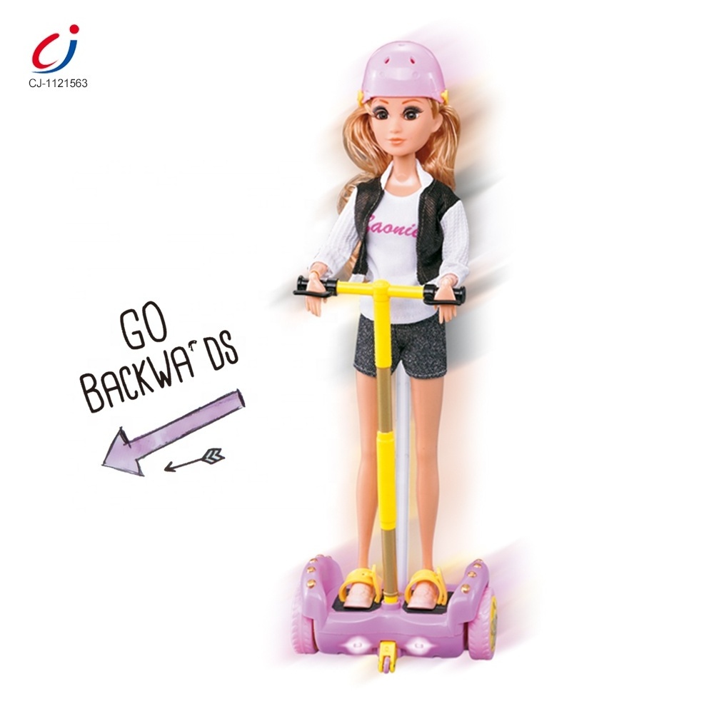 Hot selling fashion girls 360 spin rc balance hoverboard remote control doll