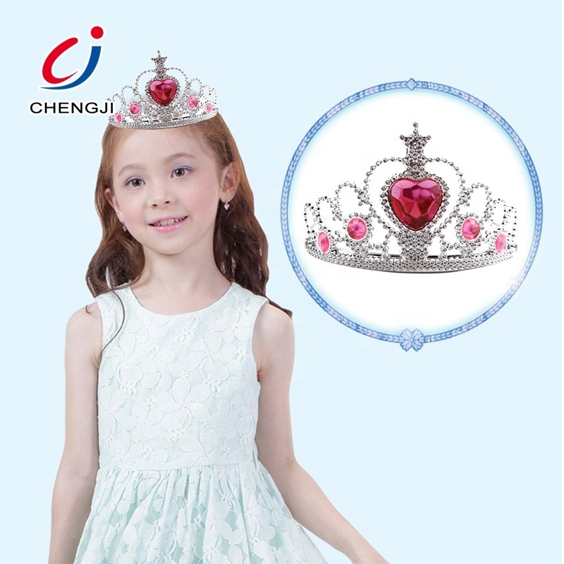 Fashion play pretend plastic princess tiara crown jewelry toy