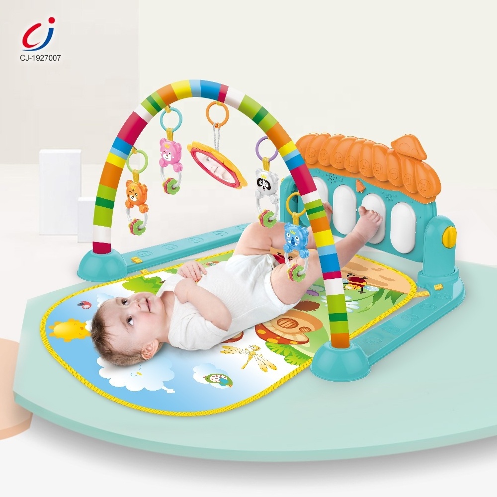 Chengji infant activity safety foot pedal removable rattle gym piano fitness rack baby with light and music