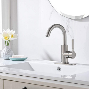 Bathroom Sink Faucet 304 stainless steel 360 Degree Rotation Spout Single-Handle Fit for 1-3 Hole Installation basin tap