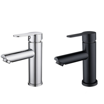 Modern Hot and Cold Water Mixer Basin Faucets Stainless Steel Brushed nickel Black Single  Hole Tap bathroom sink Basin Faucets