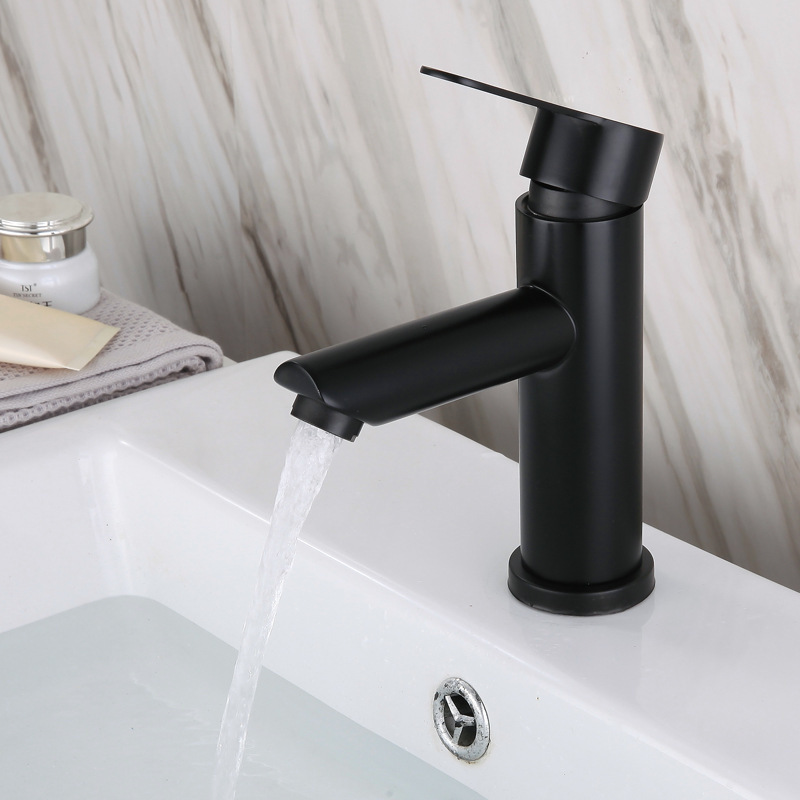 Modern Hot and Cold Water Mixer Basin Faucets Stainless Steel Brushed nickel Black Single  Hole Tap bathroom sink Basin Faucets