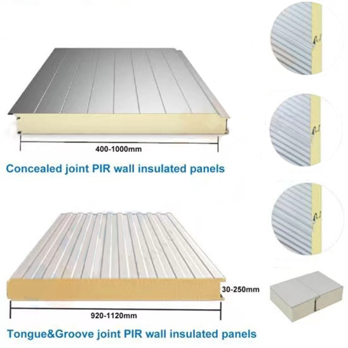 High Density Polyurethane PIR/PU/PUR Sandwich wall roofing panels Insulated Fireproof Laminated Sandwich roof and wall panels