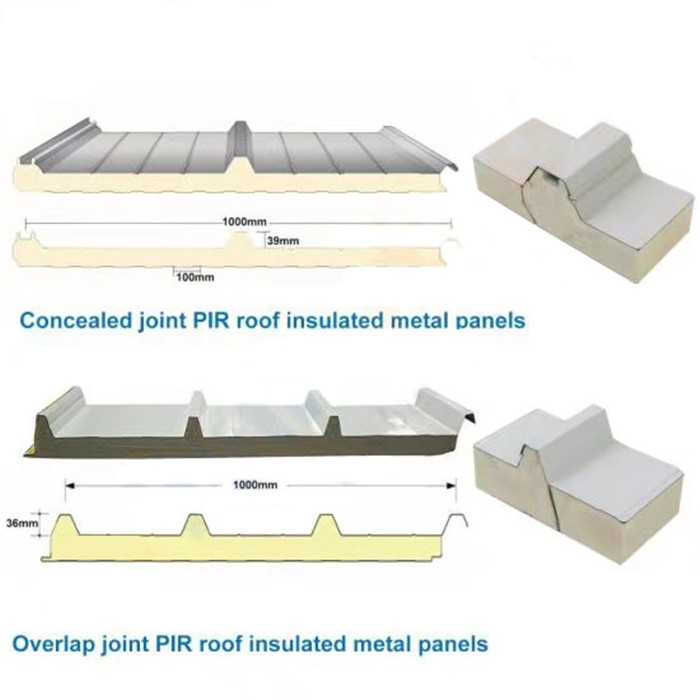 High Density Polyurethane PIR/PU/PUR Sandwich wall roofing panels Insulated Fireproof Laminated Sandwich roof and wall panels