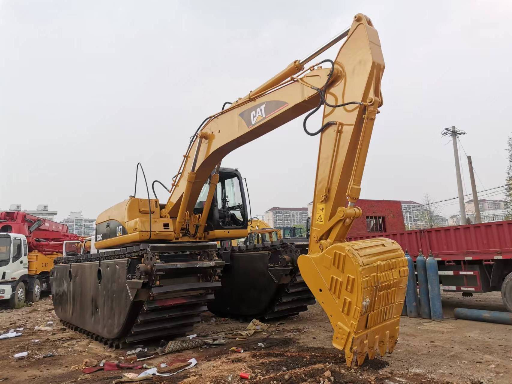 CAT 320C Amphibious excavator swamp excavator marsh buggy and amphibious cat 320