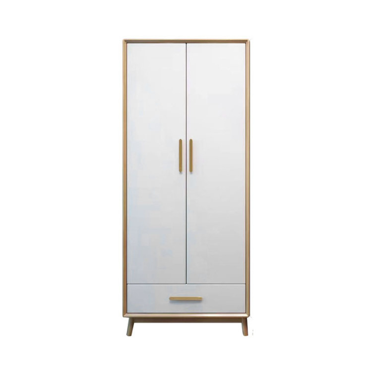 Simple Italian Solid Wood Wardrobe New Chinese Household bedroom Large -capacity storage wardrobe solid wood wardrobe