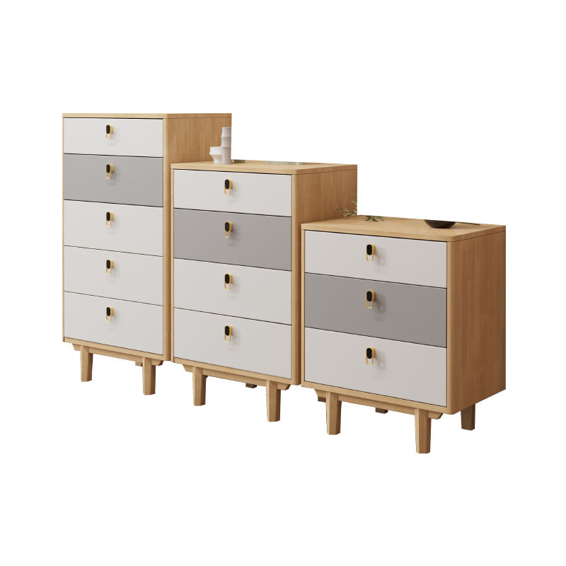 Manufacturer wholesales modern simple small-sized household storage solid wood storage cabinets and bedside tables