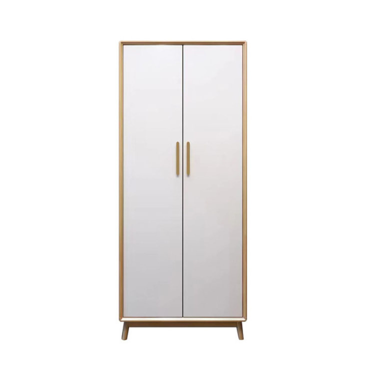 Simple Italian Solid Wood Wardrobe New Chinese Household bedroom Large -capacity storage wardrobe solid wood wardrobe