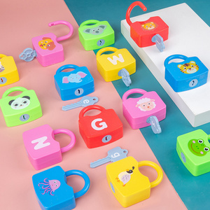 Children's Monatessori learning lock toy digital alphabet lock with key to unlock children's educational toys