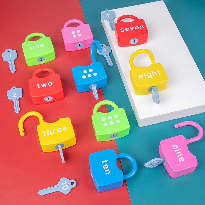 Children's Monatessori learning lock toy digital alphabet lock with key to unlock children's educational toys