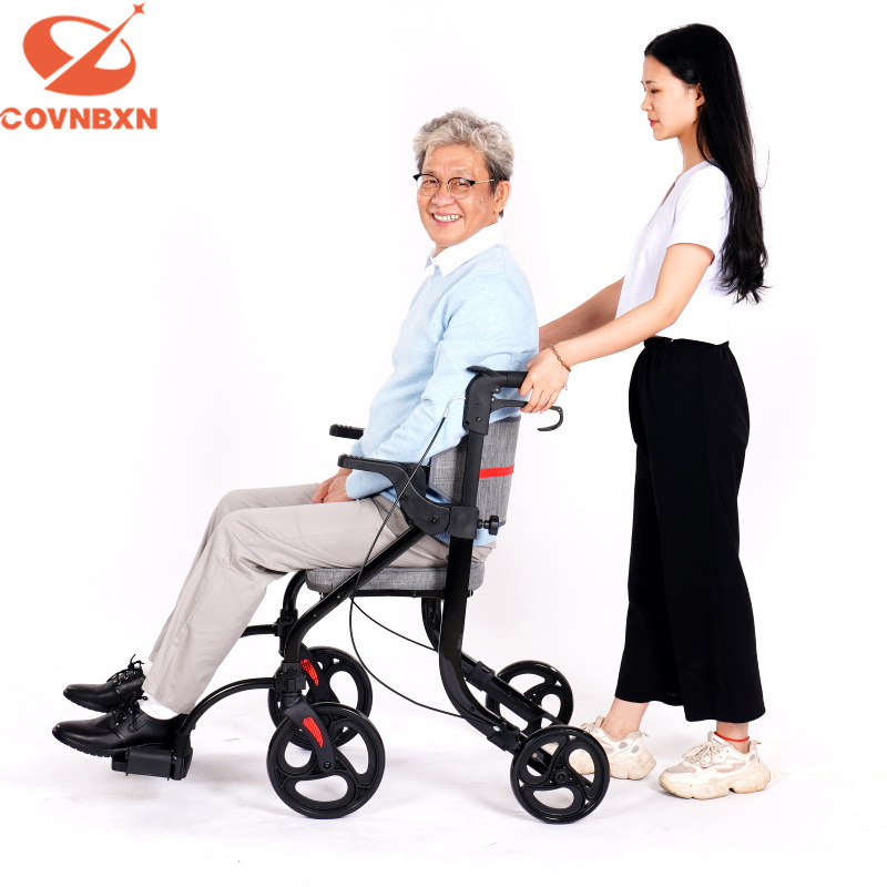 Multi-function walking aid for the elderly; four-wheel stroller for the elderly can be used for adult walking.