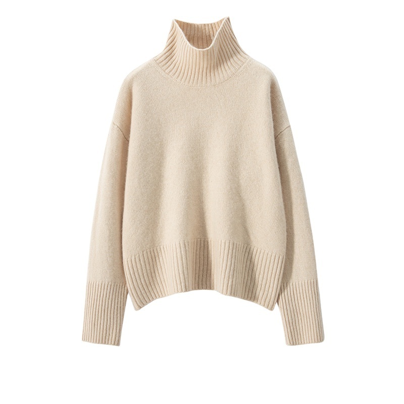 2023 Autumn and Winter New High Collar Cashmere Sweater for Women's Thickened and Warm Women's Sweater