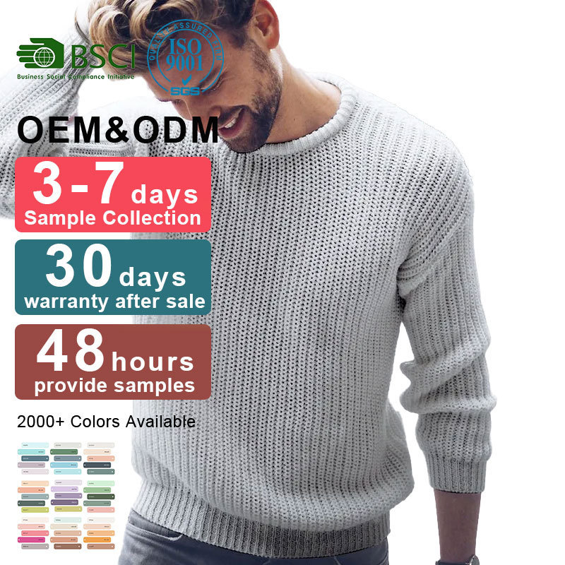 Winter Casual Fit Sweater Black Loose Sport Sweatshirt Plain Men Oversize Warm Knit Jumper