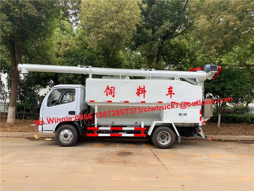 Mini Bulk feed transport trucks for sale/3ton 6m3 aminal bulk feed delivery truck for farm