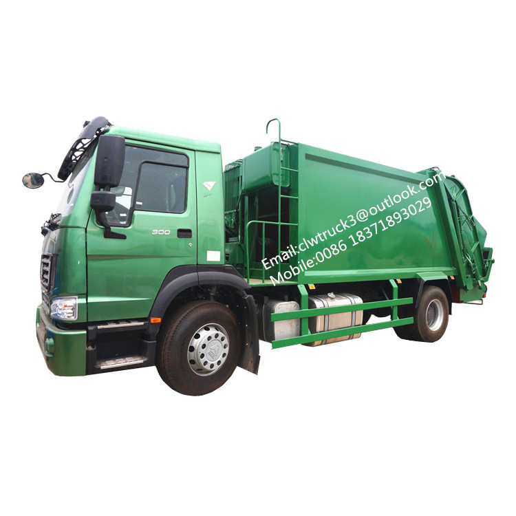 Howo garbage trucks compactor/15m3 garbage compactor truck/ton compactor garbage truck