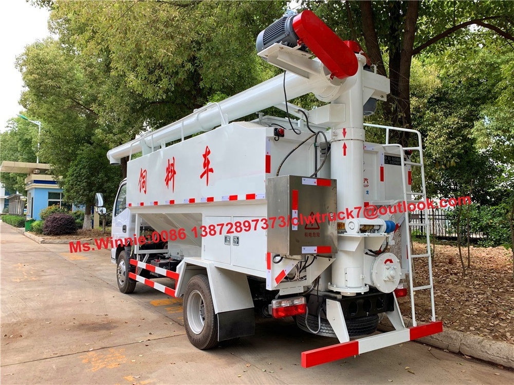 Mini Bulk feed transport trucks for sale/3ton 6m3 aminal bulk feed delivery truck for farm