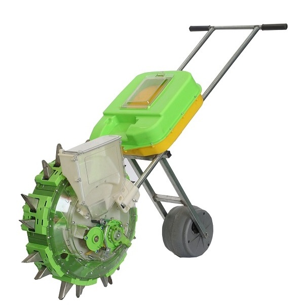 Hand push agricultural fertilizer and seed spreader