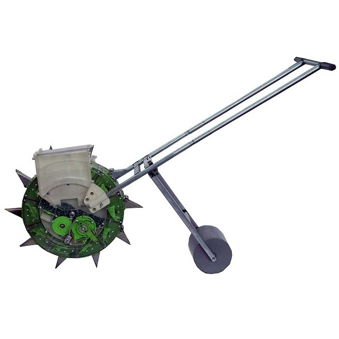 Hand push agricultural fertilizer and seed spreader