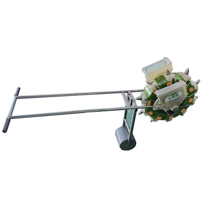 Hand push agricultural fertilizer and seed spreader