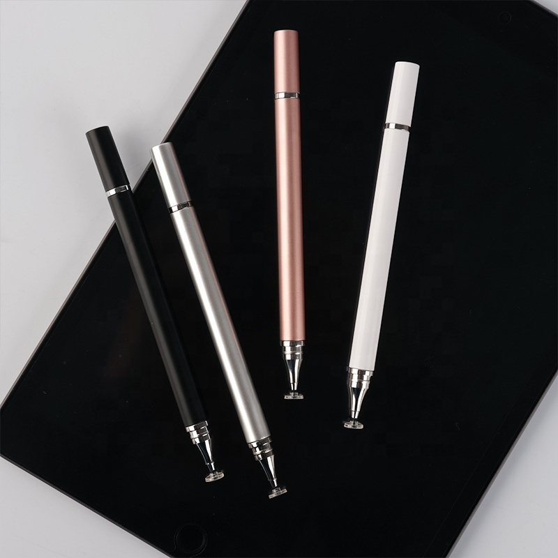 2 in 1 stylus screen ball pen metal stylus ballpoint pen engraved rose gold pen with stylus