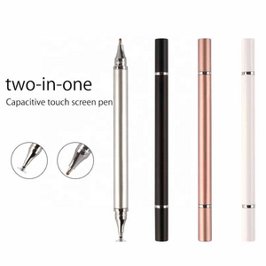 2 in 1 stylus screen ball pen metal stylus ballpoint pen engraved rose gold pen with stylus