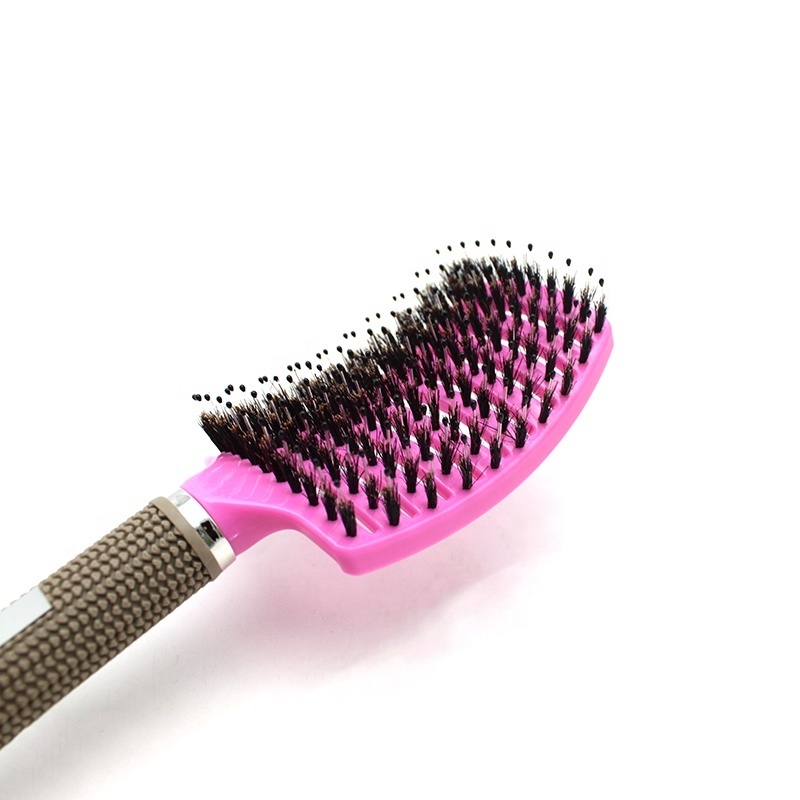 Easy to use pink professional barber fast hair straightener brush