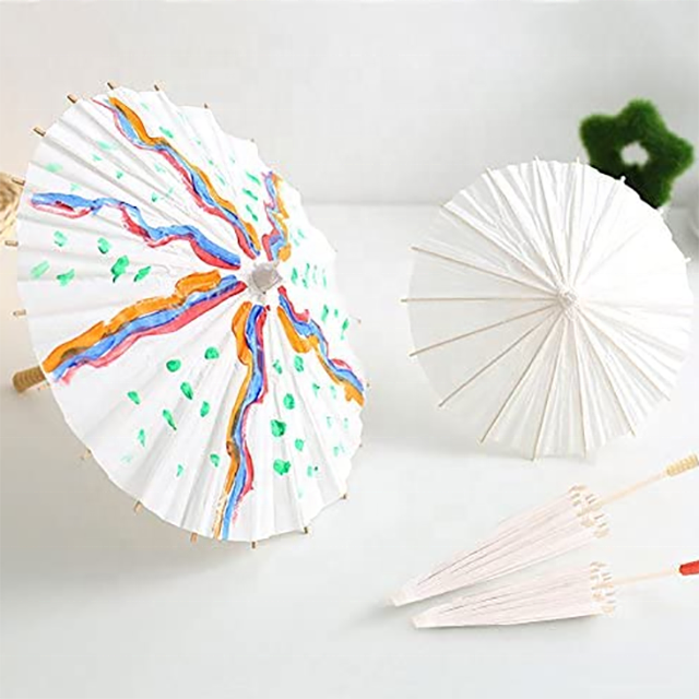 Wedding Chinese Bamboo Parasol Craft Oil Handmade Chinese Dance Props Sun Hand White Cocktail Oil Paper Umbrella