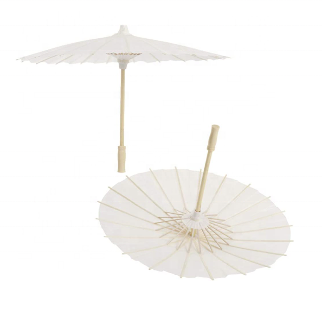 Hot Sale High Quality White Paper Umbrella Parasol Wedding Souvenir Sun Umbrella