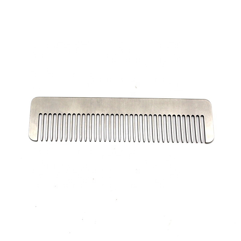 new style stainless steel metal wide tooth hair and beard comb for men's grooming