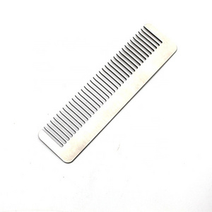 new style stainless steel metal wide tooth hair and beard comb for men's grooming