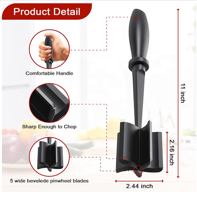 NBRSC Popular Professional Resistant Mix and Chop Plastic Kitchen Utensil Meat Fruit Potato chopper Masher Ground Beef Masher