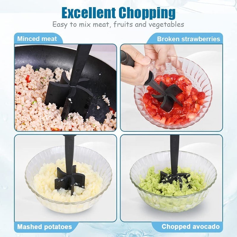 Non Stick Nylon Heat Resistant Hamburger meat Chopper masher for Ground Beef