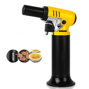 One-hand Operation Kitchen Butane Torch Lighter with Adjustable Flame