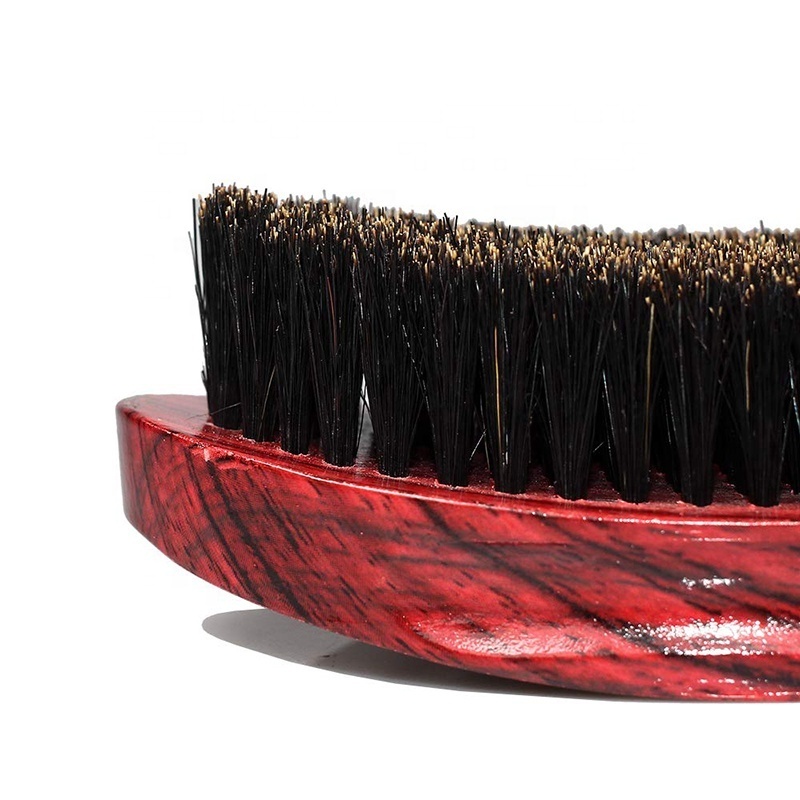 Hot red wood grain custom logo 360 wave detangling hair brush