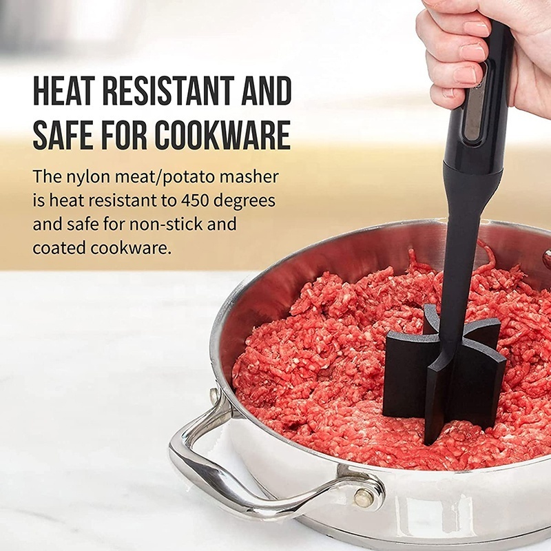 Professional Heat Resistant Nylon Meat and Potato Masher Non-Stick Cookware chopper