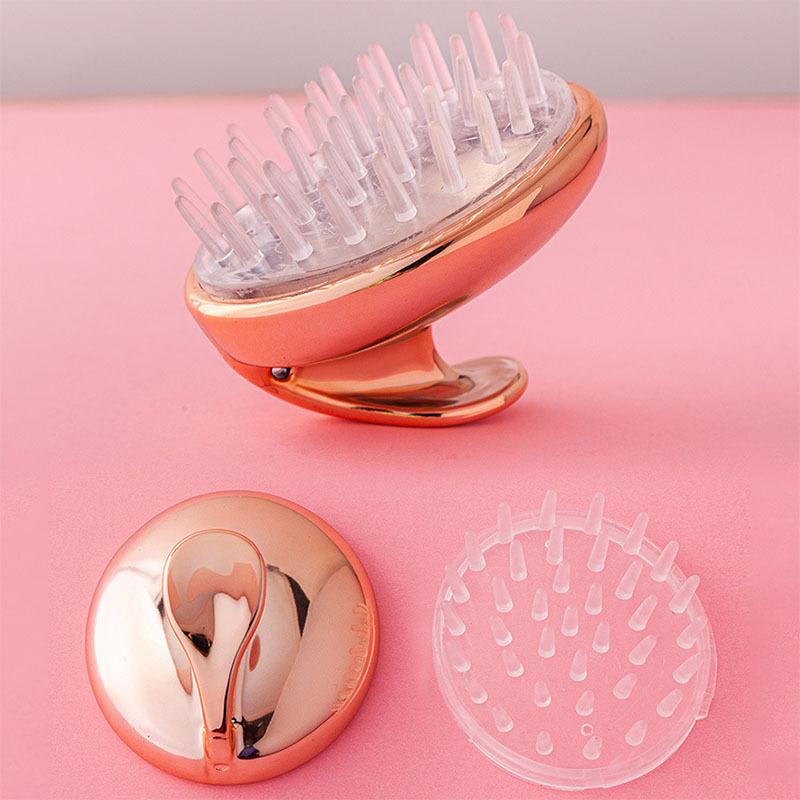 Gold soft silicone hair scalp massager shampoo brush