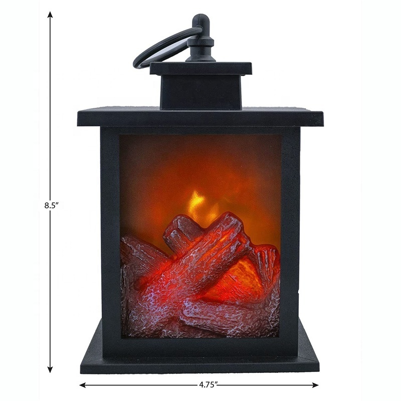 Survival kit Hanging Handle Portable Battery Operated LED fireplace Lantern for Hurricane Power Outage Camping Backpacking use