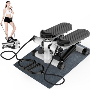 CHENGMO SPORTS mini twist and shape stepper cardio training stepper footpedal exercise treadmill stair climber with bands